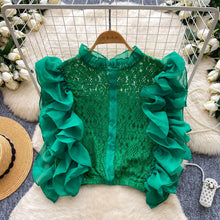 Romantic Sleeveless Lolita Lace Top with Sheer Ruffles - 9 Colors