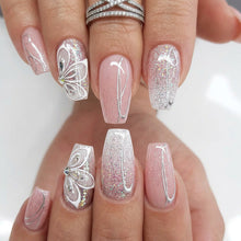 Pink & Silver Gradient Glitter Sissy Press on Nails