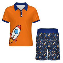 Cosmic Rocket 2pc Polo Shorties Set