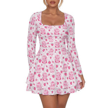 Pink Strawberry Cows Ruffled Mini Sissy Dress