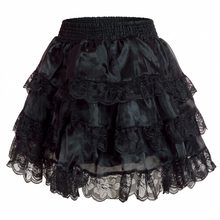 Lunar Soufflé Black Lace Ruffle Petticoat Skirt