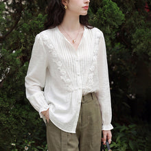 Delicate White Lolita Blouse with Pin-tucks and Lace Trim