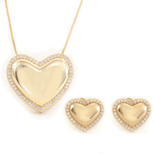Heart-shaped Sissy Princess Zircon Necklace & Earrings Set - 3 Styles