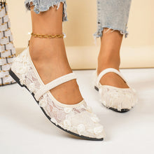 Lolita Lace-mesh Floral Mary Janes Flats with Elastic Strap - 3 Colors