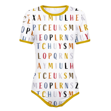 Adult Baby Diaper Lover Alphabet Onesie Snap in the Crotch
