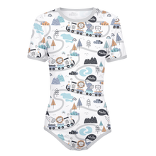Adult Baby Diaper Lover Animal Train Snap in the Crotch Onesie