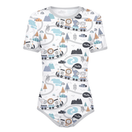 Adult Baby Diaper Lover Animal Train Snap in the Crotch Onesie