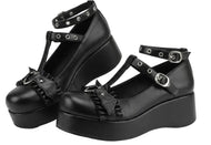 Mary Janes Black Platform Shoes for Adult Little Girl Sissy Lolita Dress-up