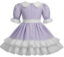 Candice Custom Fit Lavender White Gingham Ruffles Adult Sissy Dress by Leanne’s