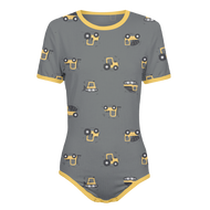Adult Sissy Baby Boy Construction Trucks Snap in the Crotch Onesie