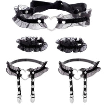 5pc Choker Necklace Bracelet Garter Accessories for Sissy Lolita Dress up