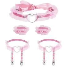 5pc Choker Necklace Bracelet Garter Accessories for Sissy Lolita Dress up