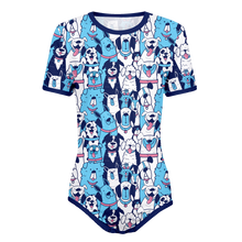 Adult Baby Boy Dog Pack Snap in the Crotch Onesie