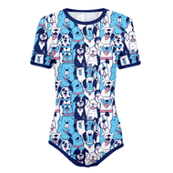 Adult Baby Boy Dog Pack Snap in the Crotch Onesie