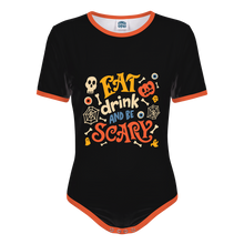 Adult Baby Eat Drink and Be Scary Halloween Snap in the Crotch Onesie