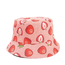 Strawberry Print Bucket Hat