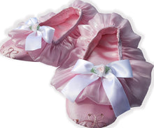 Made to Fit You Pink Taffeta Organza Bows Adult Baby Sissy Booties Slippers by Leanne's