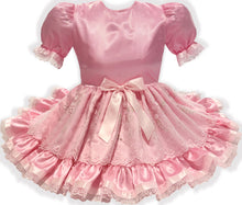Ready-to-Wear Pink Satin Embroidered Roses Adult Sissy Dress by Leanne's