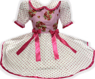 Ready-to-Wear Hot Pink Roses Polka Dots Adult Sissy Dress by Leanne's