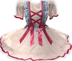 Ready-to-Wear Pink Ruffles Ribbons Bows Adult Sissy Dress by Leanne's