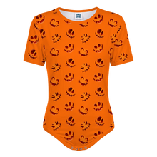 Adult Baby Sissy Jack-O-Lantern Pumpkin Snap in the Crotch Onesie