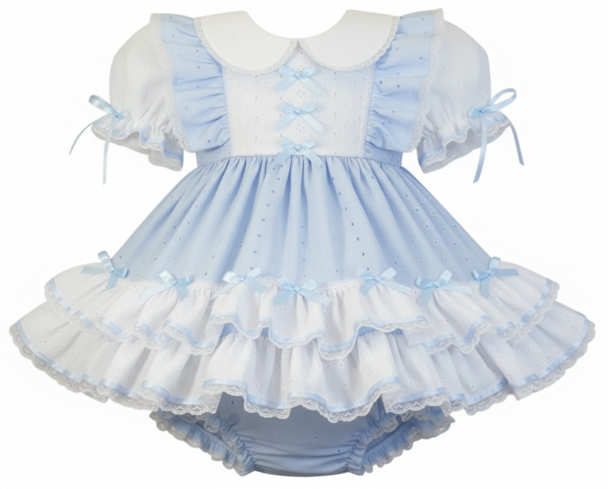 Janeal Custom Fit Blue Eyelet Adult Baby ABDL Sissy Dress with Panties –  Leanne's Pretty Dresses