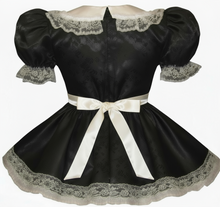 Maria CUSTOM Fit Black Satin Apron Adult Little Girl Sissy Maid Dress LEANNE
