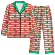 Merry Christmas Moose Adult Sissy Satin Pajama Set