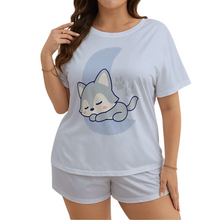 Blue Sleepy Lil Wolf Cozy 2pc Sissy Pajama Set