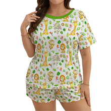 Adult Baby Jungle Animals Playtime Jammies 2pc Shorts Set