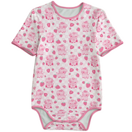 Pink Strawberry Cows ABDL Snap Crotch Onesie Bodysuit