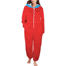 Candy Pop Polka Dots Unisex Plush Hooded Pajamas
