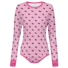 Sweet Pink Bow Long Sleeve Adult Sissy Onesie