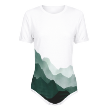 Mountains Water Color Adult Baby Snap in the Crotch Onesie