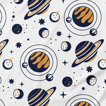 Adult Baby Boy Planets Blue and Gold Snap in the Crotch Onesie