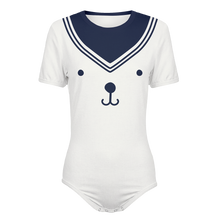 Adult Baby Boy Polar Bear Sissy Sailor Snap in the Crotch Onesie