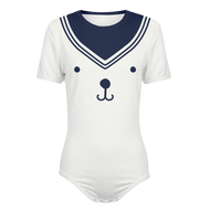 Adult Baby Boy Polar Bear Sissy Sailor Snap in the Crotch Onesie