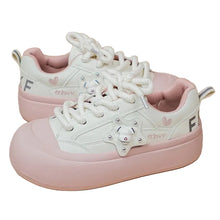 Pink & White Star Bear Chunky Sissy Sneakers