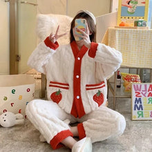 Fuzzy Warm Strawberry Winter Pajamas
