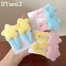 Plush Star Pastel Hair Clips