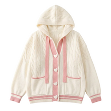 Sweet Hearts Hooded Cardigan Sweater
