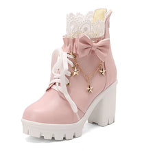 Pretty Ankle Boots - Pink White or Black