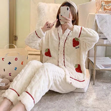 Fuzzy Warm Strawberry Winter Pajamas