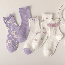 Purple Floral Adult Sissy Socks