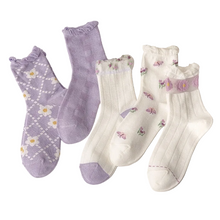 Purple Floral Adult Sissy Socks