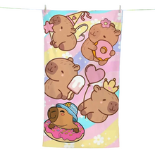 Kawaii Capybara Cuties Beach Towel