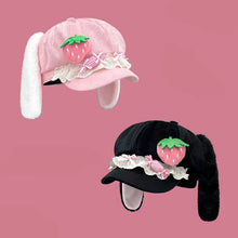 Kawaii Strawberry Bunny Ears Hat