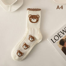 Harajuku Teddy Bear Socks | Kawaii Crew Socks