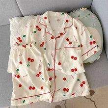 Cute Cherry Print Summer Pajama Set