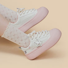 Pink & White Star Bear Chunky Sissy Sneakers
